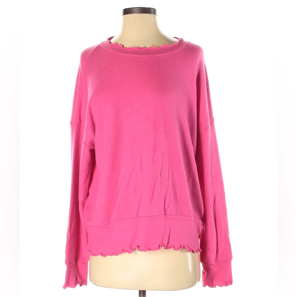 LNA Hot Pink sweater with nice frilled hems- super comfortable and soft